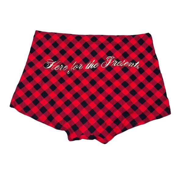PINK Victoria's Secret Other - Victoria’s Secret PINK Here For The Presents Boyshort Red Pepper Plaid Medium